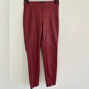 Sara Red Leather leggings